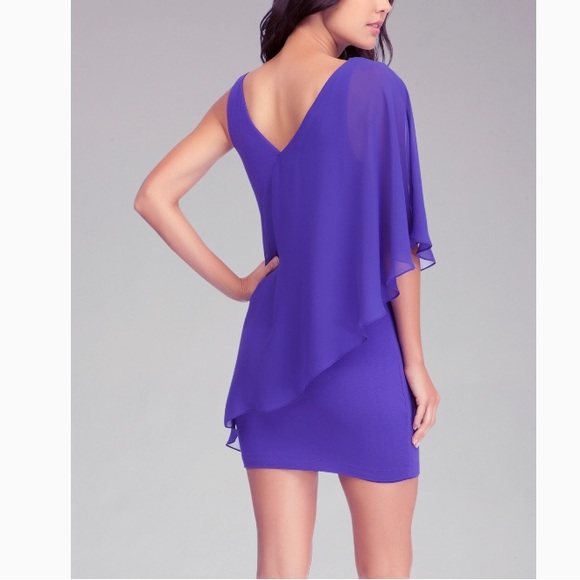 Bebe Asymmetrical Flutter Sleeve Dress - Picture 2 of 5